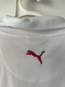 Puma White Long Sleeve Polo - Size Large
