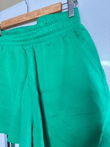Green Casual Shorts