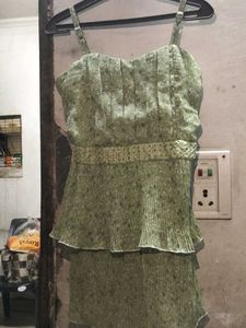 Green Floral Dress with Jacket