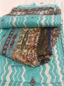 Teal Printed Salwar Kameez Suit