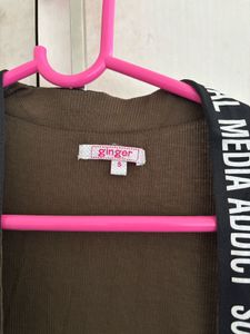 Olive Green &#34;Social Media Addict&#34; Cardigan