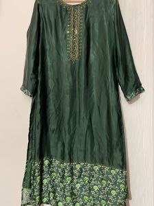 satin green new kurta