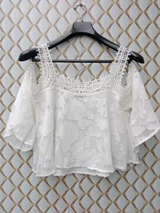 New With Tag Korean Laces White Off-shoulder top