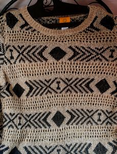 Girls Black Golden Glittery Combination Short Top