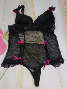(1200)Black &amp; Pink Lingerie Set