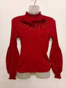 Korean Style Sweater Rose Design 🌹
