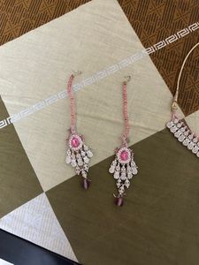Elegant Pink Indian Jewelry Set