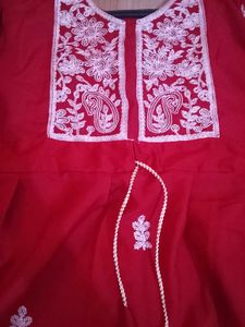 Red Short Kurti Top