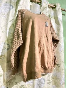 Beige Patterned Sweatshirt