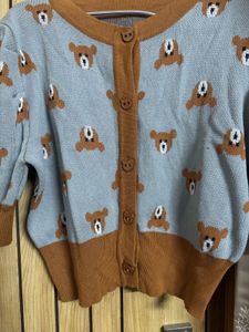 Cute Bear Print Cardigan