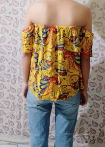 Boho Print Off-Shoulder Top