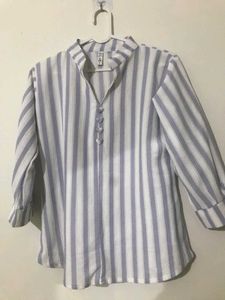 Striped Button-Down Top