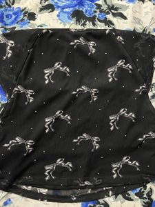 Cute Bow Print Top(Westside)