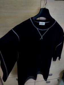 Black T-Shirt w/Contrast Stitching