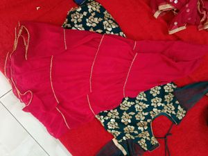 Elegant Green &amp; Gold Ethnic gharara set with kurta