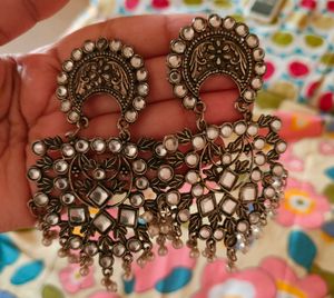 Black Metal Jhumka For Women