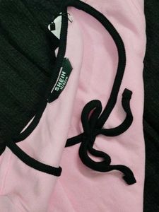 Shein Pink Tie-Front Crop Top