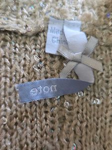 shimmery crochet knit overcoat