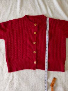 Vintage Maroon Knit Cardigan