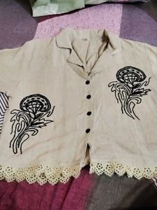 Embroidered Crop Top