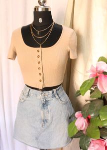Shein Cute Beige Crop Top