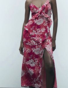 ZARA Printed Ruffle Dress
