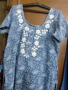 Blue Printed Kurta Set