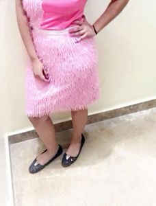Pink Fuzzy Skirt