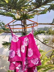 Pink Floral Sleeveless Dress