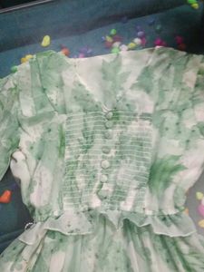Leaf Print Stretchable Dress