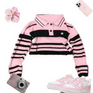 Black And Pink Polo / Crop Top