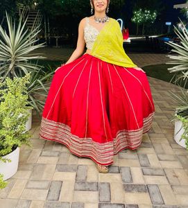 Navratri Style Red Lehenga Set