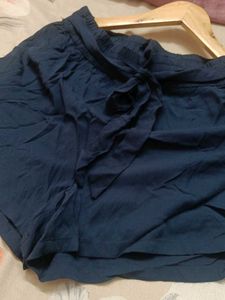 Cute Blue Tie Waist Shorts