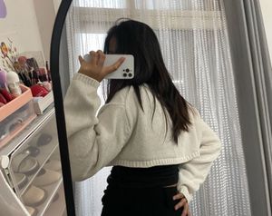 Cropped White Cardigan (Bolero)
