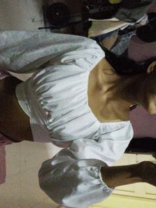 White Crop Top Bow Tie
