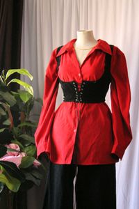 Red Oversized Shirt Without Shoulder Belt