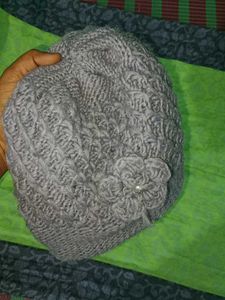 Hand-knitted Gray Beanie