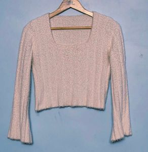 Fluffy Knit Bell Sleeve Sweater