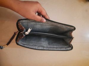 Kalamkari Wallet And 3 Compartment Pouch
