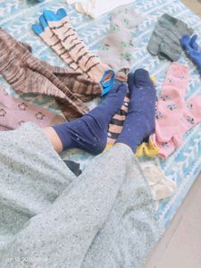 Navy Blue Nylon Socks For Women Used