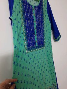 Blue &amp; Teal Printed Kurti