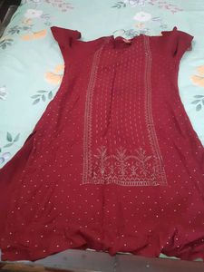 Elegant Maroon Rangriti Kurta