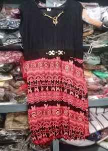 Black Red Frock - Kids