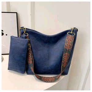 Grey Handbag with Colorful Strap