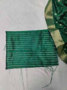 Dark Green Heavy Look Festival Saree