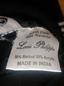 Branded Louis Philippe Striped V-Neck Sweater