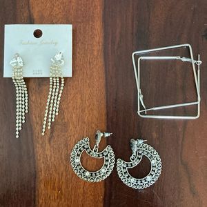 Set Of 3 Beautiful Fancy Earrings