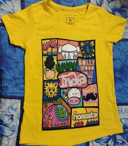 Yellow Graphic Print Tee