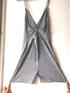 Gray Ribbed Jumpsuit