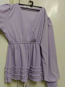 Cute Lilac Ruffle Top